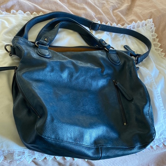 Navy blue Jeannie Lottie leather bag - Picture 1 of 5
